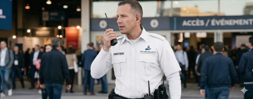 Agent de sécurité avec radio
